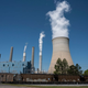 Steam rises from the Miller coal Power Plant in Adamsville, Alabama, on April 13, 2021. - The James H. Miller Jr. site faces no immediate shutdown threat and has the backing of many locals because of the jobs it offers — despite sending about as much planet-warming carbon dioxide into the sky last year as 3.7 million cars.